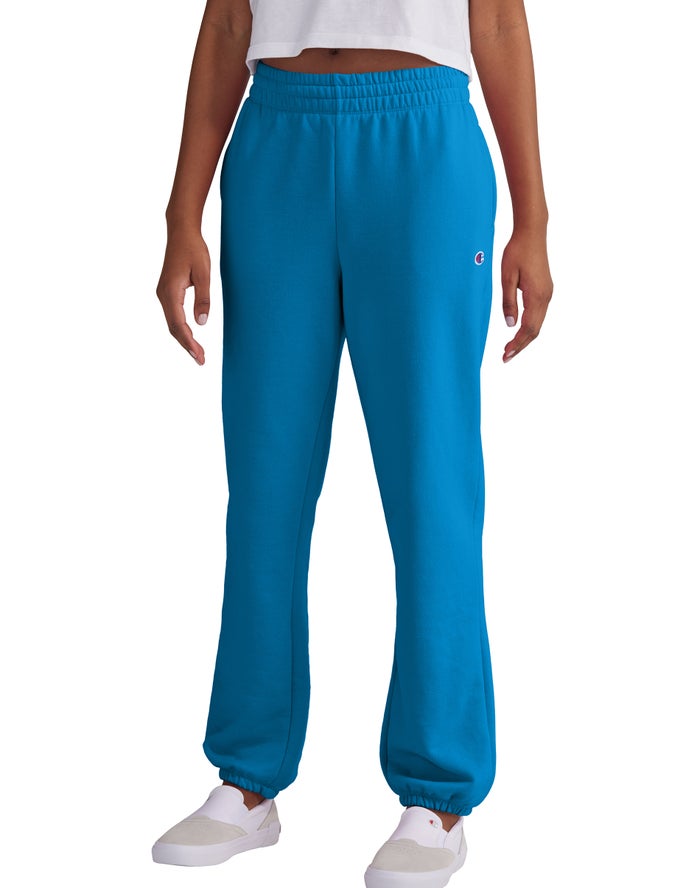 Champion Joggingbroek Dames - Blauw - Powerblend Fleece Boyfriend ( 324859-HKB )